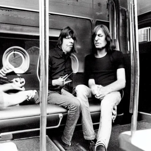 Prompt: Pink Floyd Instructions on how to ride a bus