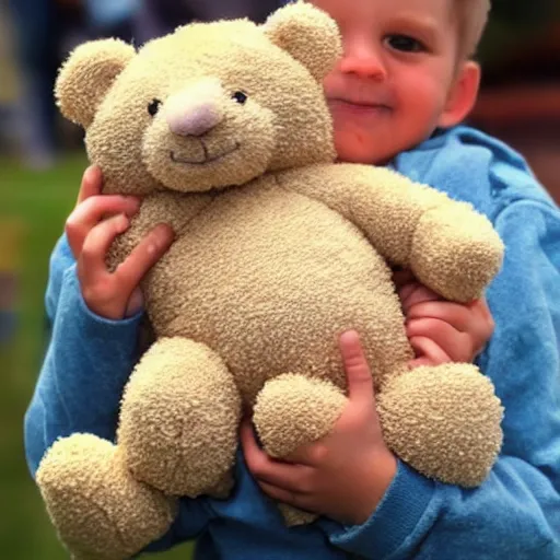Image similar to teddy holding a teddy holding a teddy hugging a teddy squeezing a teddy