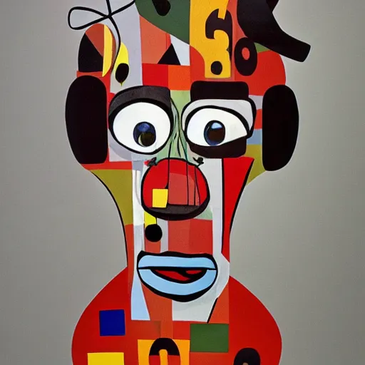 Image similar to crazy man, designed by george condo