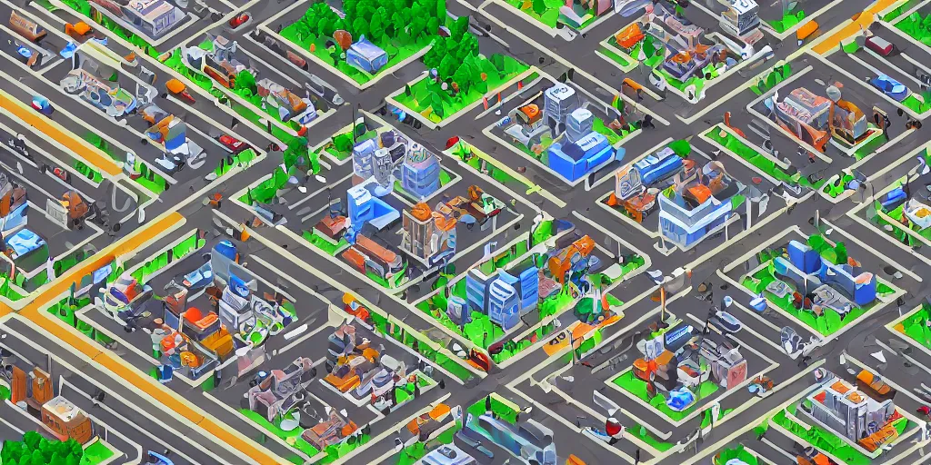 Prompt: Manhattan in Sim City style, isometric perspective, highly detailed, pixelart
