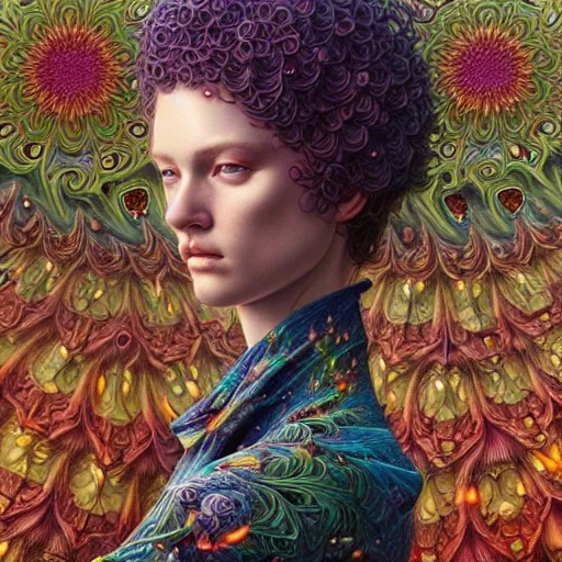 Image similar to hyper detailed masterpiece, floral pattern, jean giraud, single tear, digital art painting, matte painting, beautiful, psychedelic, artgerm, donato giancola, tom bagshaw