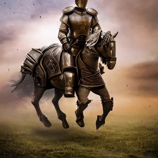 Prompt: war horse in knight armor - n 4