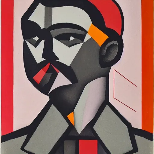 Prompt: a man in the art style constructivism