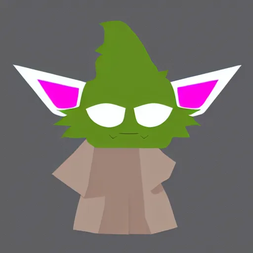 Image similar to kawaii manga yoda, vector style