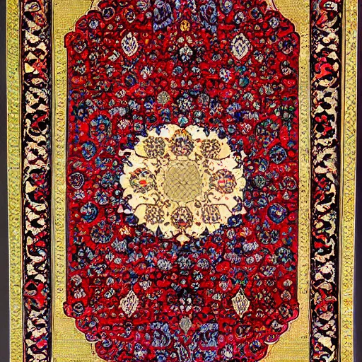 Image similar to Japanese + Persian style carpet