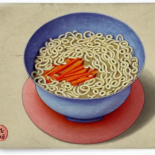 Image similar to anatomical diagram of instant noodle cup, by maria sibylla merian, styrofoam instant ramen cup, maruchan