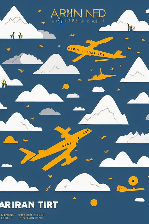 Image similar to airplane mountain flat vector illustration digital art trending on artstation