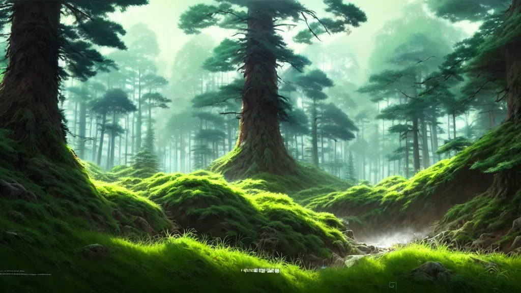 Prompt: forest clearing landscape, studio ghibli, pixar and disney animation, sharp, rendered in unreal engine 5, highly detailed, digital painting, artstation, concept art, smooth, sharp focus, illustration, wide angle, artbook, wallpaper, splash art, promo art, dramatic lighting, art by artgerm and greg rutkowski and bo chen and jin xiaodi