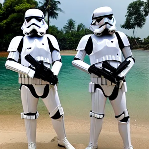 Image similar to stormtroopers on holiday in thailand