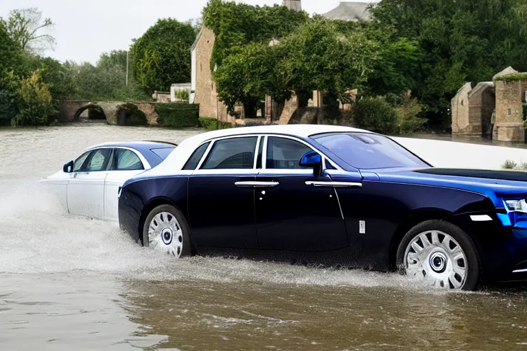 Image similar to stoned teenagers decided to drown Rolls-Royce