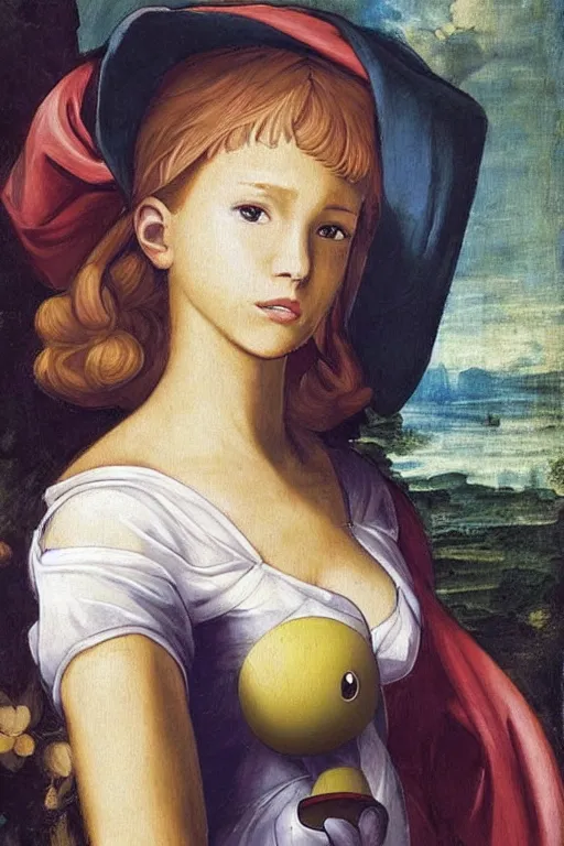 Image similar to a portrait from misty from pokemon, renaissance painting