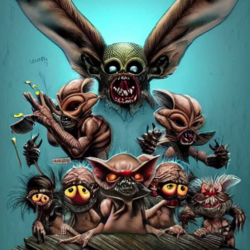 Image similar to gremlins vs predator