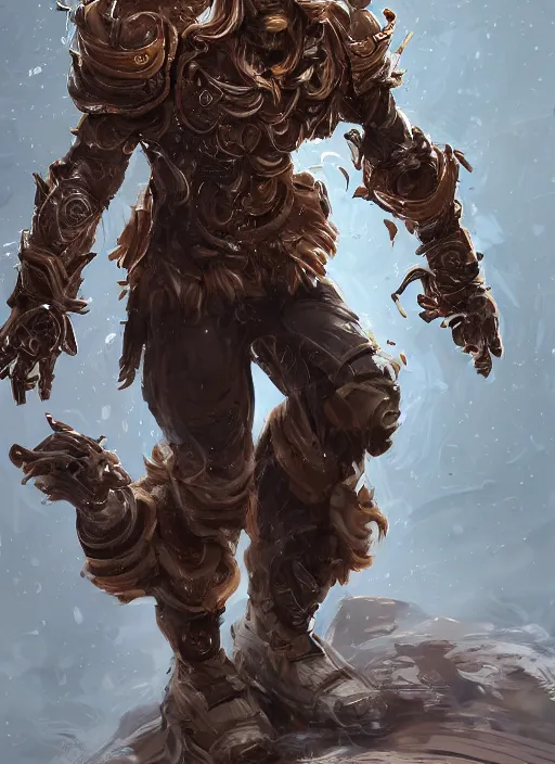 Image similar to a highly detailed illustration of thick wavy brown haired young white guy wearing brown coat and face mask, extra mechanical arms on his back, dramatic hands in pocket standing pose, intricate, elegant, highly detailed, centered, digital painting, artstation, concept art, smooth, sharp focus, league of legends concept art, WLOP