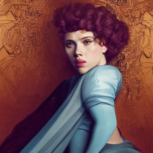 Image similar to scarlett johansson as a glamorous, queen, fantasy, renaissance painting, concept art