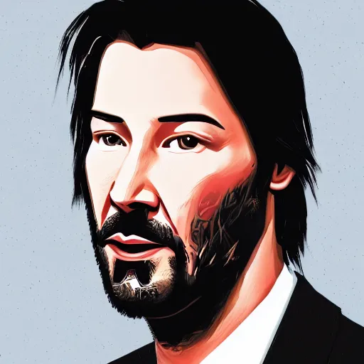 Prompt: a portrait of keanu reaves but he is a bush