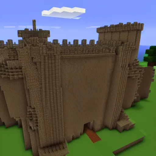 Image similar to minecraft screenshot of a castle