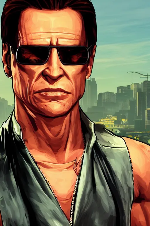 Image similar to GTA V cover art starring Mortal Kombat Character Johnny Cage, starring Johnny Cage