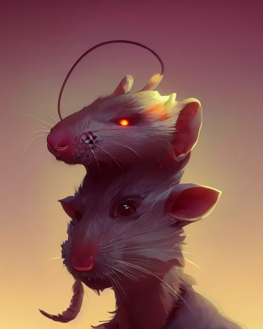 Image similar to highly detailed vfx portrait of an anthropomorphic rat, unreal engine, greg rutkowski, loish, rhads, beeple, makoto shinkai and lois van baarle, ilya kuvshinov, rossdraws, tom bagshaw, alphonse mucha, global illumination, detailed and intricate environment