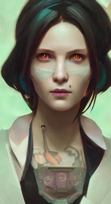 Image similar to Cyberpunk Portrait of May from Pokemon. Beautiful digital art by Greg Rutkowski and Alphonse Mucha