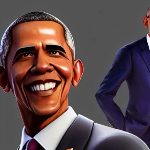 Prompt: barack obama as a character in fortnite