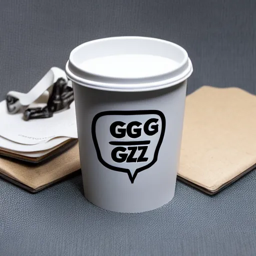 Prompt: a cup with a skeleton saying'gg ez '!!! on it,'gg ez '!!! text on the cup