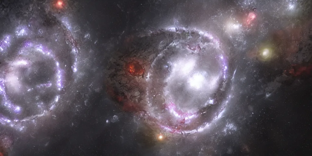 Prompt: view of the one spiral galaxy, deep space, dark space, unreal engine 5