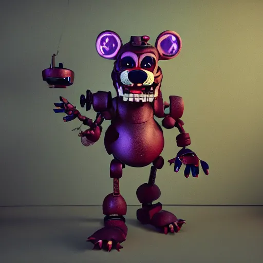 KREA - horror animatronic from fnaf, 8 k, super detailed, octane render,  vfx, super realistic, unreal engine 5