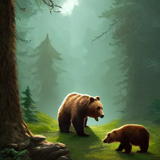 Prompt: druid summoning bears in the forest, d & d inspired, trending on artstation, ultra fine detailed, hyper detailed, hd, concept art, digital painting