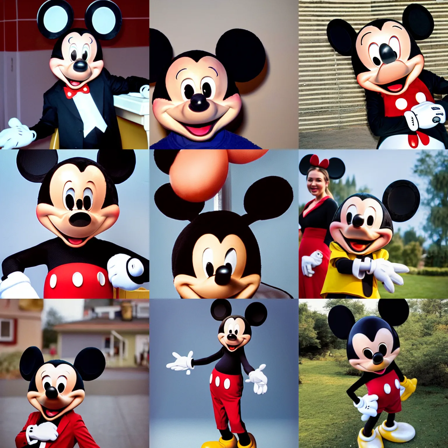 Prompt: Mickey Mouse as a real person