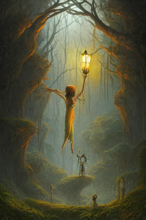 Image similar to faeries lady digital art painting fantasy by hubert robert and lee madgwick and roger dean and jacek yerka, dan mumford and alex grey style, soft lighting, 4 k hd wallpaper illustration character design concept joy atmospheric lighting