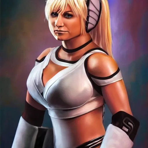 Image similar to alexa bliss as power girl, artstation hall of fame gallery, editors choice, #1 digital painting of all time, most beautiful image ever created, emotionally evocative, greatest art ever made, lifetime achievement magnum opus masterpiece, the most amazing breathtaking image with the deepest message ever painted, a thing of beauty beyond imagination or words, 4k, highly detailed, cinematic lighting