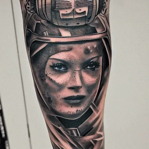 Prompt: tattooed cyborg