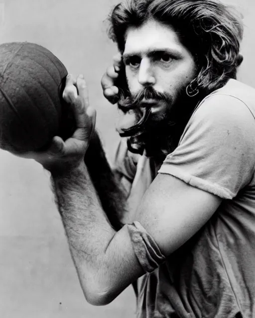 Prompt: Portrait of Larry Bird, Larry Bird as Che Guevara, Guerilla Heroica, Black and White, Photograph by Alberto Korda, inspiring, dignifying, national archives