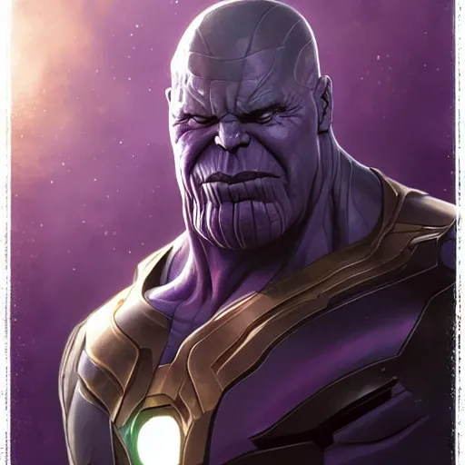 Image similar to Thanos by Stanley Artgerm Lau, WLOP, James Jean, Andrei Riabovitchev, Marc Simonetti, Yoshitaka Amano, ArtStation, CGSociety