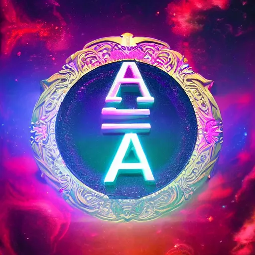 Image similar to a and w vaporwave logo, digital art, cosmic, 3 d high definition, trending on art station, photorealistic, high resolution, 8 k, octane, hyper detailed, insane details, intricate, elite, ornate, elegant trend, highly detailed and intricate, sharp focus, photography, unreal engine