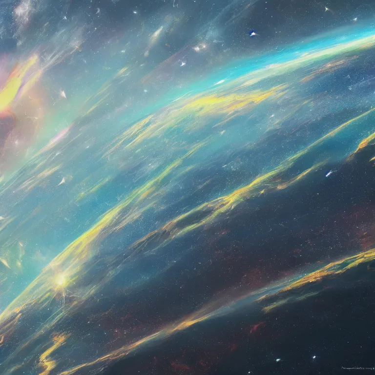 Prompt: a beautiful artistic painting of mountain line in outer space, mountain label, methocosmos or outer space, almost like in the sky or all in the amazing outdoors view, long exposure, 8 k resolution, trending on artstation