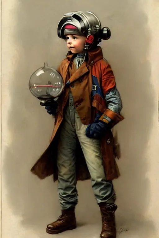 Image similar to ( ( ( ( ( 2 0 5 0 s retro future 1 0 year boy old super scientest in space pirate mechanics costume full portrait. muted colors. ) ) ) ) ) by jean - baptiste monge!!!!!!!!!!!!!!!!!!!!!!!!!!!!!!