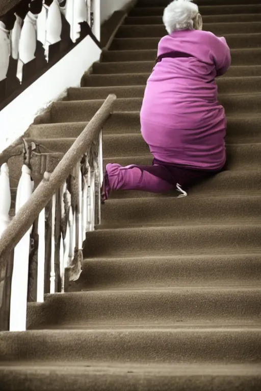 Image similar to Grandma falling down the stairs