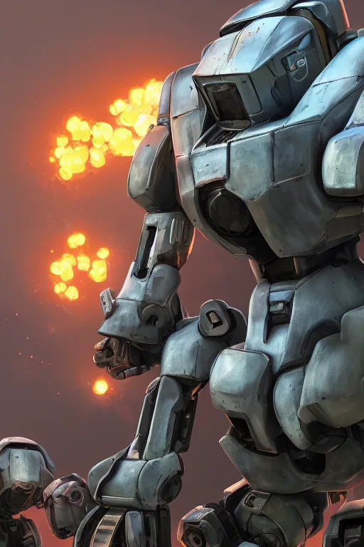 Image similar to mechwarrior 5 : mercenaries mech megaman transformer robot boss tank engine game octane render, 4 k, hd 2 0 2 2 3 d cgi rtx hdr style chrome reflexion glow fanart, global illumination ray tracing hdr fanart arstation by ian pesty by jesper ejsing pixar and disney unreal zbrush central hardmesh