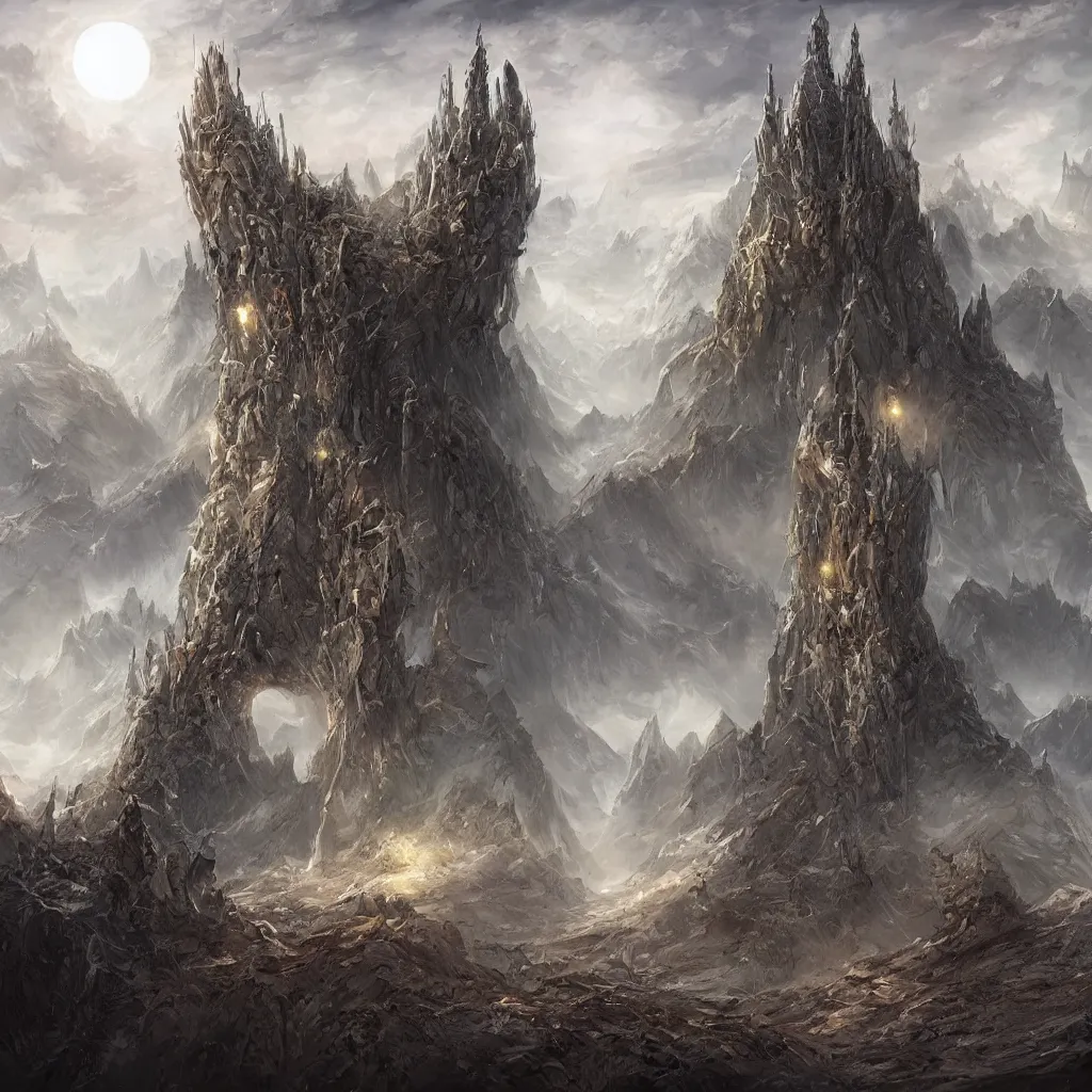 Image similar to a tower on the edge of forever, fantasy art, detailed, cinematic