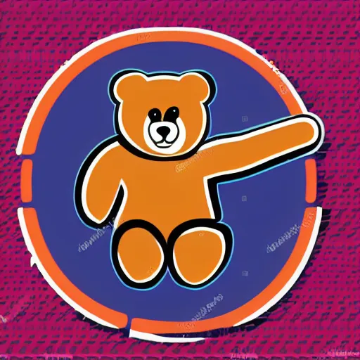 Image similar to Skater teddy bear, sticker, highly detailed, colorful, illustration, drama, smooth and clean vector curves, no jagged lines, vector art, smooth