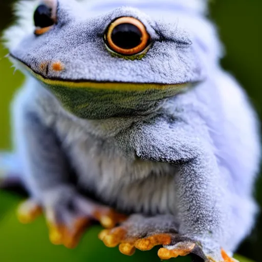 Image similar to photo of a fluffy fuzzy frog with fur