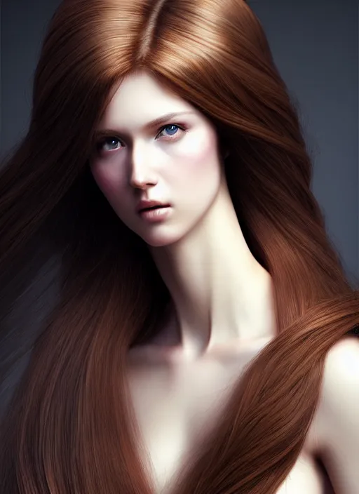 Image similar to a gorgeous female with long brown, hair photo by tim walker, realistic, full body shot, wide angle, sharp focus, 8 k high definition, insanely detailed, intricate, elegant, art by stanley lau and artgerm, floating embers