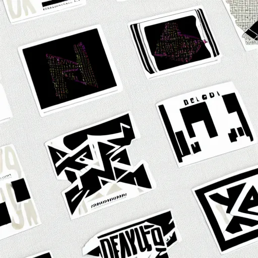 Image similar to graphic design stickers in style of david rudnick, eric hu, acid, y 2 k