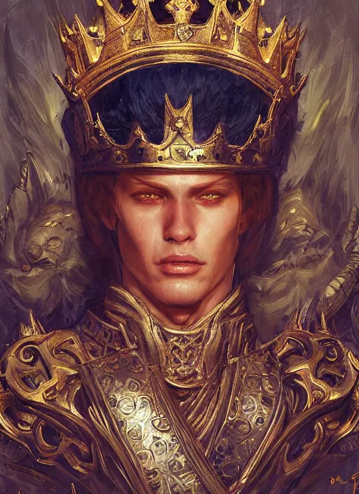Image similar to digital _ painting _ of _ royal king _ by _ filipe _ pagliuso _ and _ justin _ gerard _ symmetric _ fantasy _ highly _ detailed _ realistic _ intricate _ port