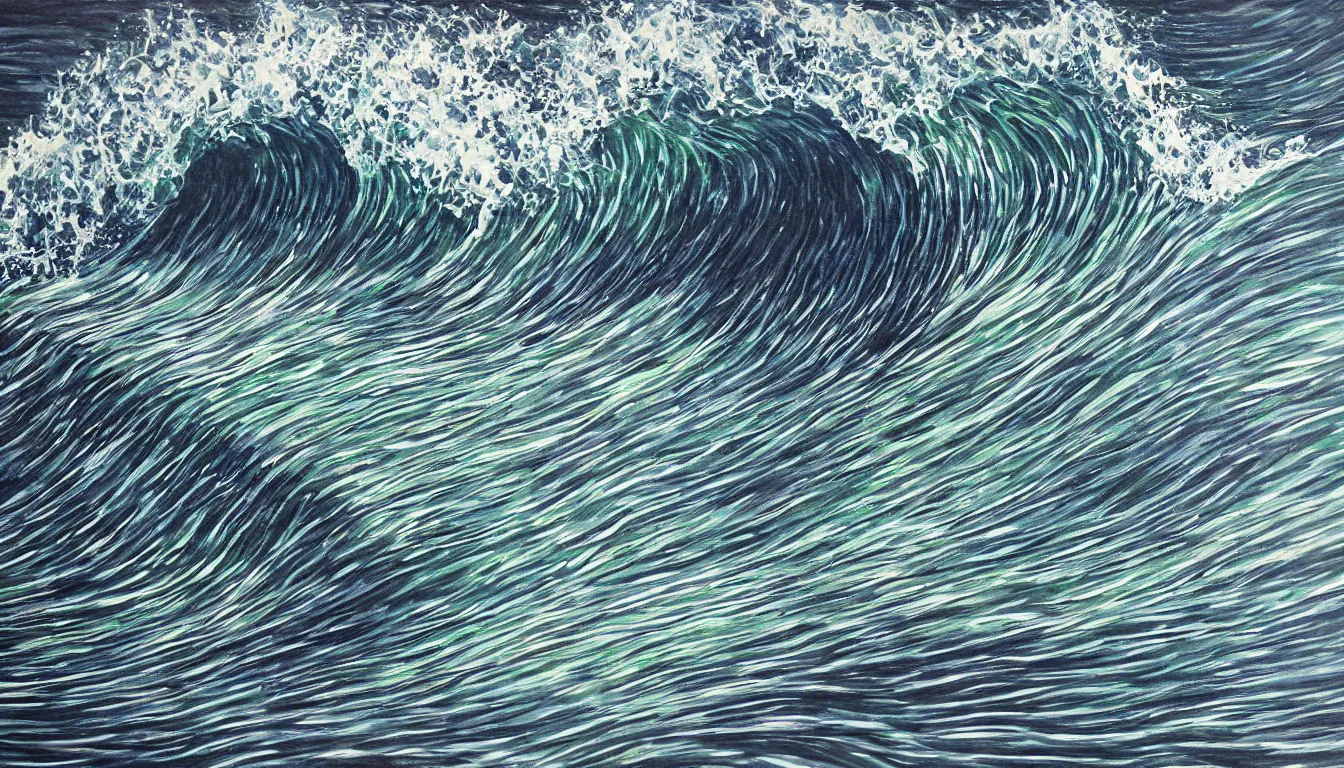 Image similar to ocean wave barrel, photorealistic painting