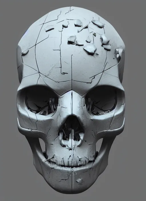 Image similar to cyberpunk skull, ivy, death, hardmesh, hard surface