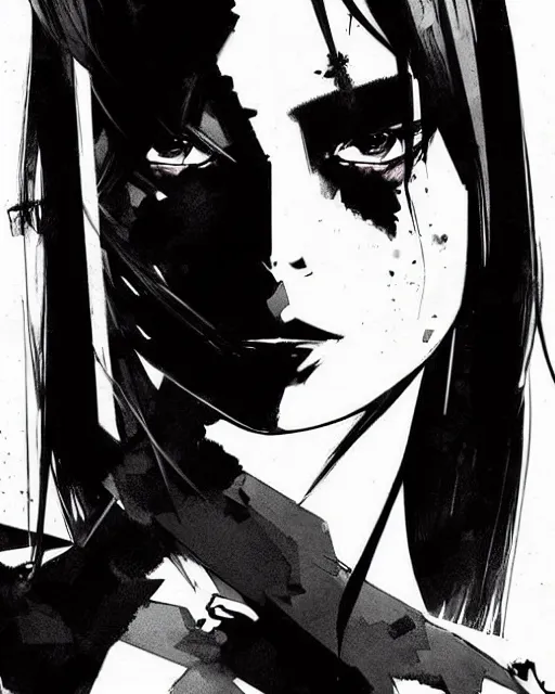 Image similar to style of yoji shinkawa, rafael albuquerque : : gorgeous willa holland : : evil demon : : symmetrical face, symmetrical eyes : : gorgeous black hair : : magic lighting, low spacial lighting : :