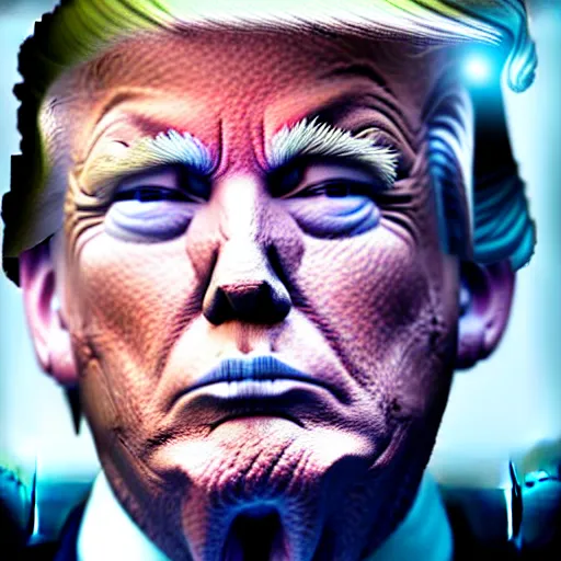Image similar to Donald trump with blue hair