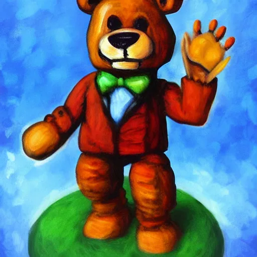 Image similar to Freddy Fazbear painted by Monet